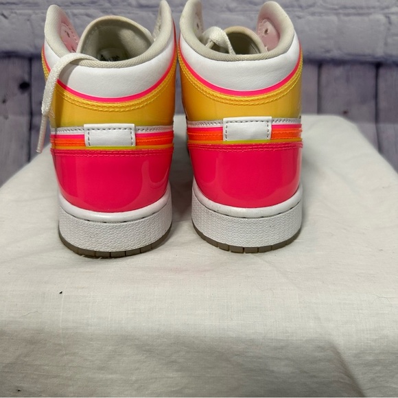 Jordan Kids Neon Pink and Yellow Sneakers - Picture 3 of 5